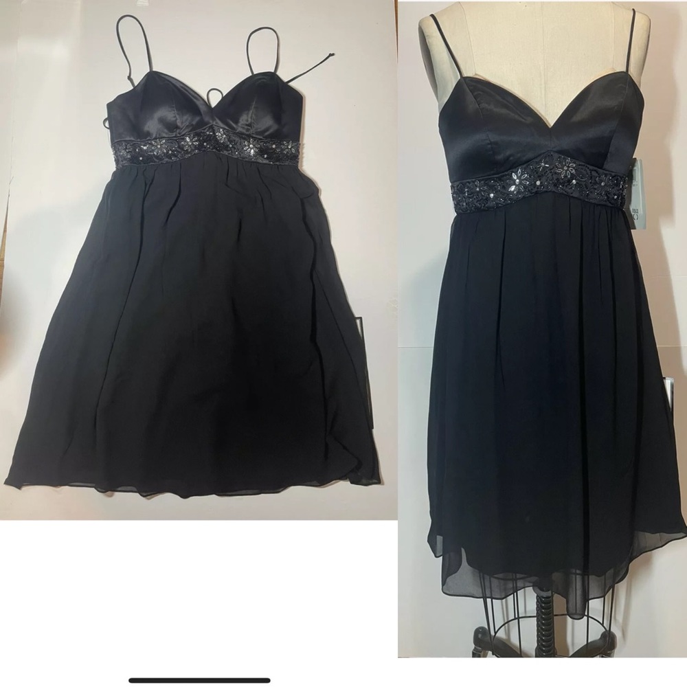 NWT Oc By Oc Silk Party Dress Size 6 Style 2905 Black With Beading